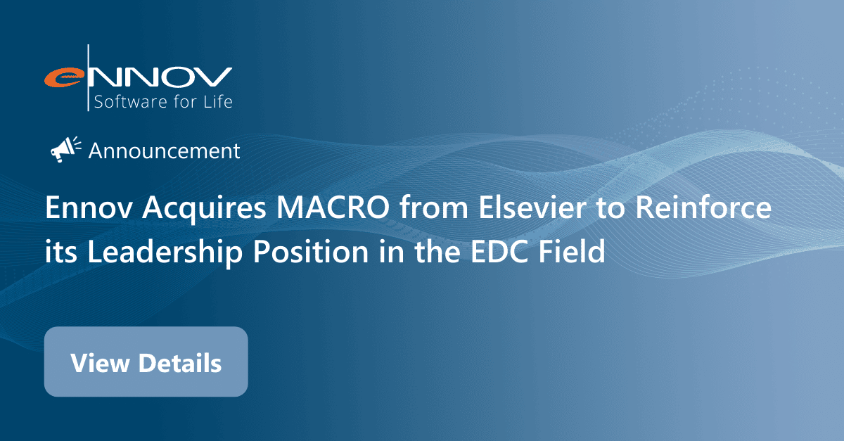 Read more about the article <span class="mnp-unread">Ennov Acquires MACRO from Elsevier to Reinforce its Leadership Position in the EDC Field</span>